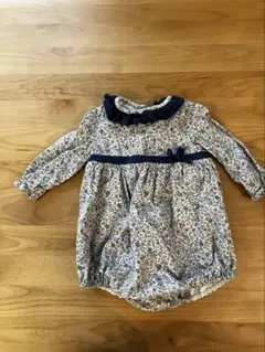 花柄ロンパース ネイビーとホワイト　80