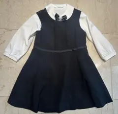 【美品】CHOPIN 130cm 黒ワンピース　冠婚葬祭　フォーマル3点セット