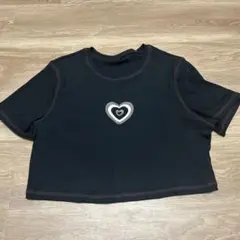 SHEIN 2XL ブラック クロップドTシャツ
