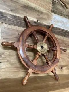 大型 木製 船舵輪 舵輪 約63cm アンティーク - メルカリ