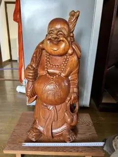 大き目.木製.七福神の置物.高さ53センチ位 - メルカリ