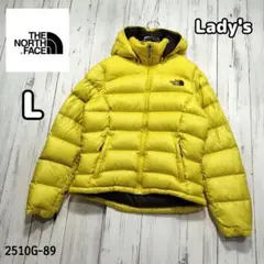 ✩ノースフェイス✩ダウンジャケット　700フィル　レディースL イエロー　フード