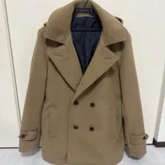 TAKAQ ベージュ ダブルブレスト ピーコート XL