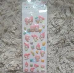 平成レトロ 2002年 マイメロディ パールカラープクプクしたシール 未使用