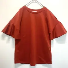 GREENDALE GARNET フリル袖カットソー(M)オレンジ 肩出しのサムネイル