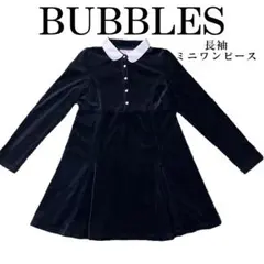 激安 BUBBLES 長袖 ブラック ミニワンピース