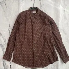 エレメントオブシンプルライフ　長袖シャツ　総柄　綿100