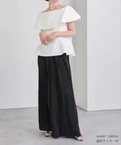 ケープデザインペプラムトップス　UR’S ユアーズ　Mサイズ　ホワイト　白urs
