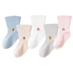 ベビーソックス 快適 履き口ゆったりシリーズ 綿赤ちゃん靴下 春夏秋冬5足セット