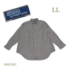 90sPolo　by Ralph Laurenコットンネル長袖シャツ LL香港のサムネイル