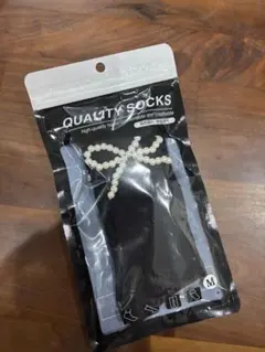 キッズ靴下 パールリボン付き