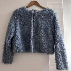 H&M フェイクファー ショートジャケット ブルーのサムネイル