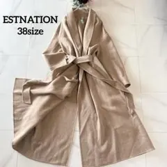 ESTNATION ロングコート　ガウンコート　グレージュ　38のサムネイル