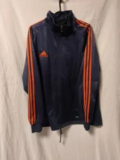 adidas トラックジャケット ジャージ ロゴ刺繍 ネイビー メンズ 3L