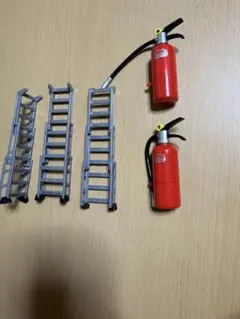 GACHA SHOBO ミニチュア 消火器 梯子 セット