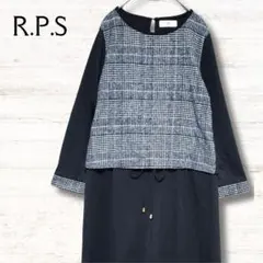アールピーエス R.P.S ワイドパンツ 長袖 黒 ドッキング オールインワン