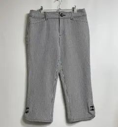エニィスィス　クロップドパンツ　レディース　ギンガムチェック柄　白　黒　3（L）のサムネイル
