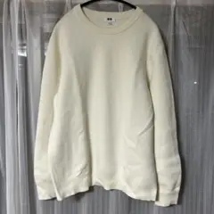 ウォッシャブルミラノリブクルーネックセーター　L オフホワイト