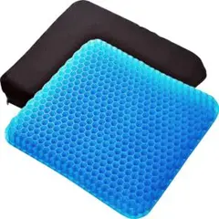 青色 ジェルクッション 体圧分散 カバー付き ハニカム構造 カバー付き