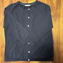 studio clipブラック ボタン付きカーディガン