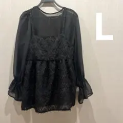 marieさんコラボ＊長袖ブラウス×キャミソールset L しまむらのサムネイル