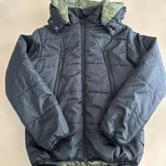 数回の着用 ikka 外せるフード付きアウター ブラック 160cm