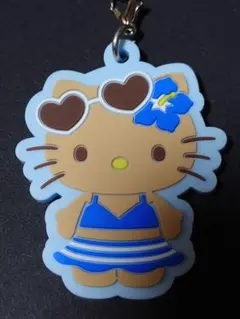 ハローキティ ラバーストラップ 水着姿 ブルー