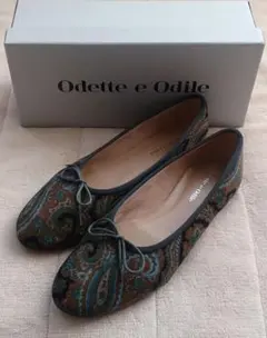 ODETTE E ODILE ペイズリー柄 フラットシューズ 25cm 箱付