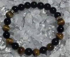タイガーアイ オニキス デザインブレスレット デザブレ 天然石 パワーストーン