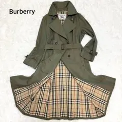 バーバリー トレンチコート ノバチェック マキシ丈 白タグ 玉虫色 XL