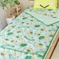 しまむら　けろけろけろっぴ　冷感ケット　ハーフサイズ　グリーン　サンリオ　新品のサムネイル