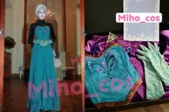 高品質　アナと雪の女王　エルサ戴冠式のドレス　衣装　仮装　コスプレ【A】
