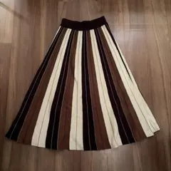 マルチカラーストライプニットスカート