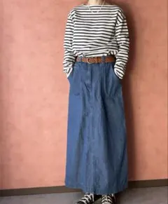 SALE♡USA vintage denim long skirt bentのサムネイル