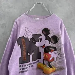 90s Mickey Familyミッキーファミリー スウェットシャツ パープル