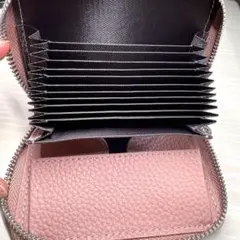 ピンク カード 大容量 ミニ財布 スキミング防止 レディース ラウンドファスナー