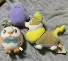 ポケモン　ぬいぐるみ　メタモン　ワンパチ　モクロー