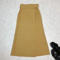 Plage プラージュ　セミフレアラップスカート　リネン100% マスタードのサムネイル
