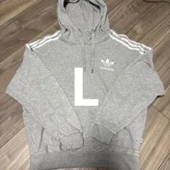 adidas グレー パーカー　Lサイズ