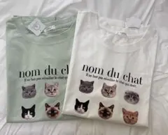 nom du chat Tシャツ 半袖 猫柄 レディース　M 2枚 綿100のサムネイル