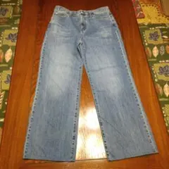 ライトブルーデニム ワイドレッグパンツ