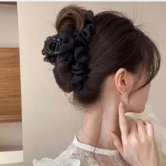 シフォン　バンスクリップ　ヘアクリップ　ヘアアクセサリー 韓国　髪留め　ヘアー