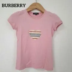 バーバリー 半袖Tシャツ ピンク 140 アイコンストライプ ハートロゴのサムネイル