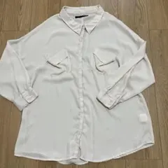 Heather レディース　シアーシャツ　アイボリー 長袖シャツ　フリーサイズ