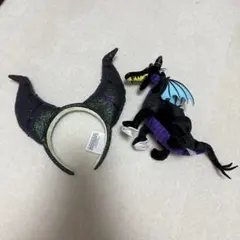 マレフィセントカチューシャ ドラゴン肩のせぬいぐるみ セット