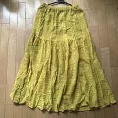 BEAMS BOY イエロー 数字模様 ロングスカートのサムネイル