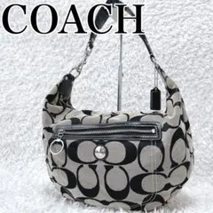 coach コーチ　バッグ　シグネチャー　ハーフムーン　レザー　ワンショルダー