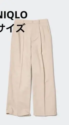 UNIQLO リネンブレンドタックワイドパンツ　Lサイズ