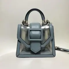 ZARA クリアハンドバッグ ショルダー付 ブルー グリーン