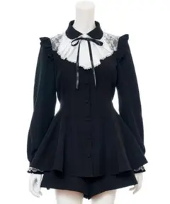 Secret Honey レースヨークラッフルタイ長袖セットアップ